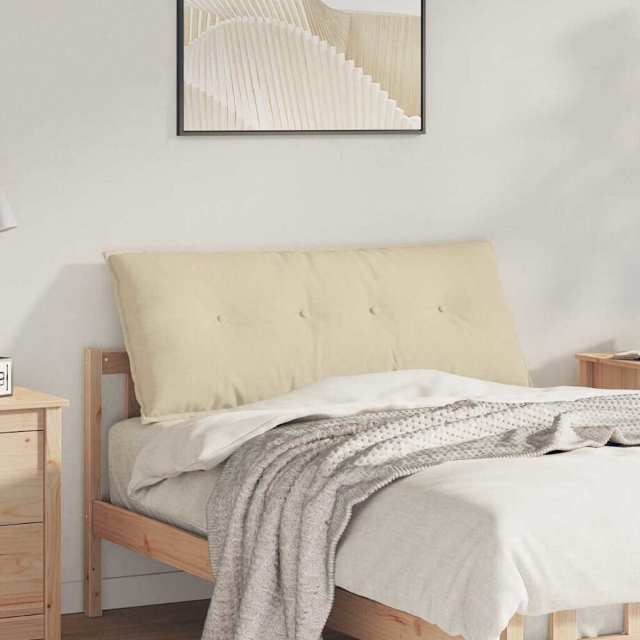vidaXL Rugkussen Crème 120 x 19 x 50 cm Stof afbeelding 1