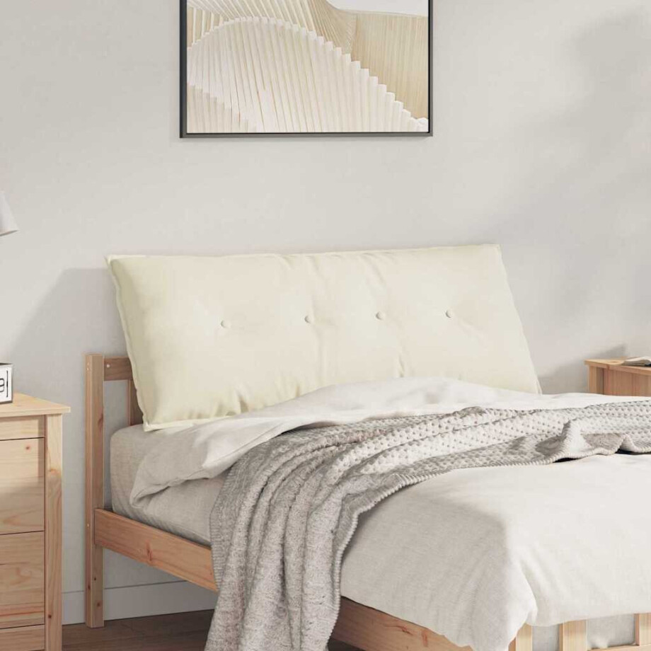 vidaXL Rugkussen Crème 120 x 50 cm Cordstof afbeelding 1
