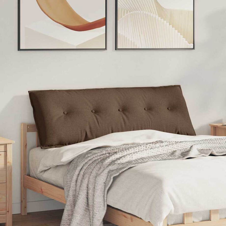 vidaXL Rugkussen Bruin 140 x 19 x 50 cm Stof afbeelding 1
