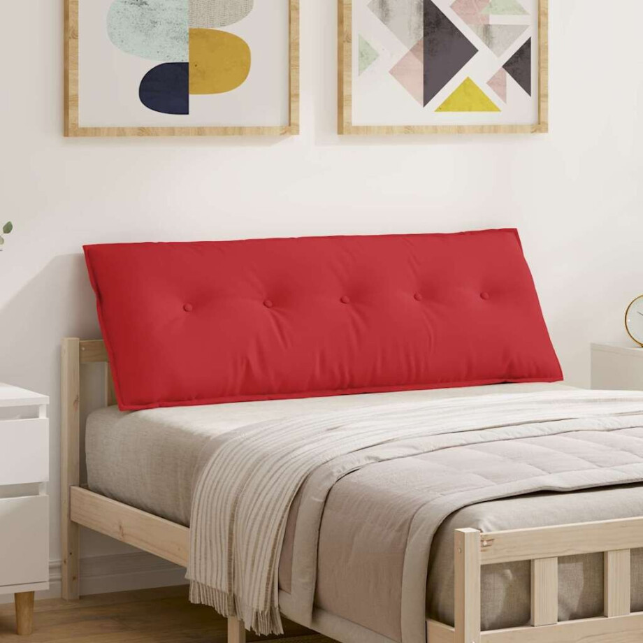 vidaXL Rugkussen Rood 140 x 19 x 50 cm Stof vidaXL Rugkussen Rood 140 x 19 x 50 cm Stof afbeelding 1