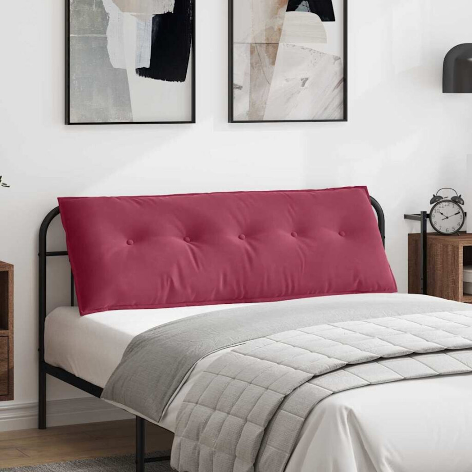 vidaXL Rugkussen Wijnrood 140 x 50 cm Cordstof afbeelding 1