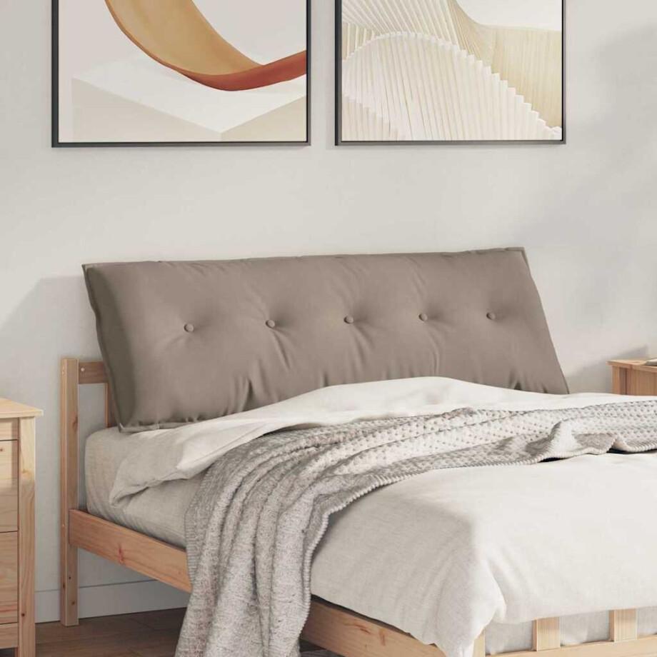 vidaXL Rugkussen Taupe 140 x 50 cm Microvezel Stof vidaXL Rugkussen Taupe 140 x 50 cm Microvezel Stof afbeelding 1