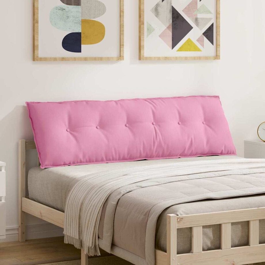 vidaXL Rugkussen Roze 160 x 19 x 50 cm Stof afbeelding 1