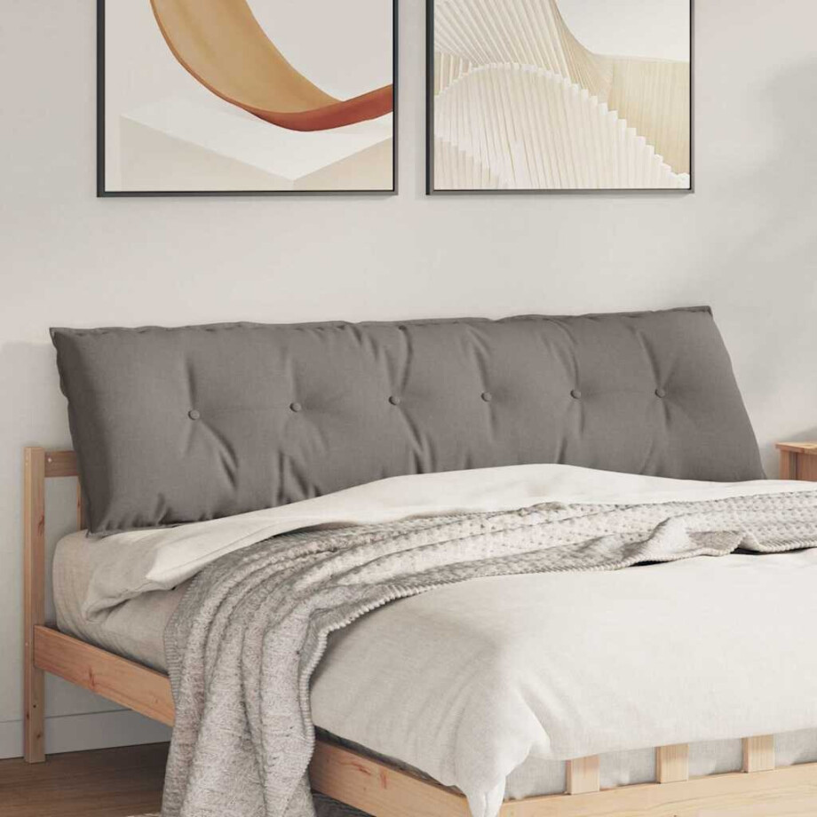 vidaXL Rugkussen Taupe 180 x 19 x 50 cm Stof vidaXL Rugkussen Taupe 180 x 19 x 50 cm Stof afbeelding 1