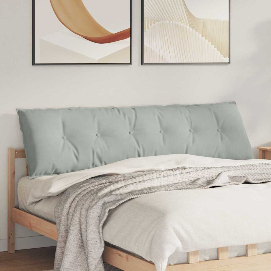vidaXL Rugkussen Lichtgrijs 180 x 50 cm Cordstof afbeelding 1