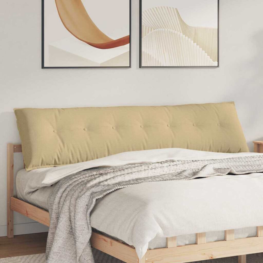 vidaXL Rugkussen Grijs groen 200 x 50 cm Cordstof afbeelding 1