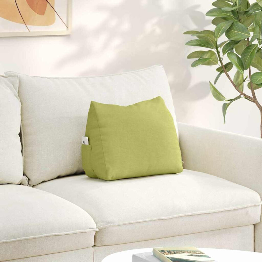 vidaXL Rugkussen Lichtgroen 45 x 20 x 35 cm Stof afbeelding 1