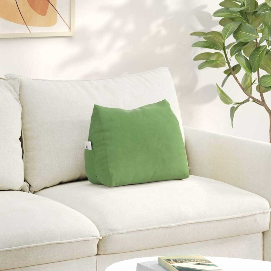 vidaXL Rugkussen Lichtgroen 45 x 20 x 35 cm Cordstof afbeelding 1