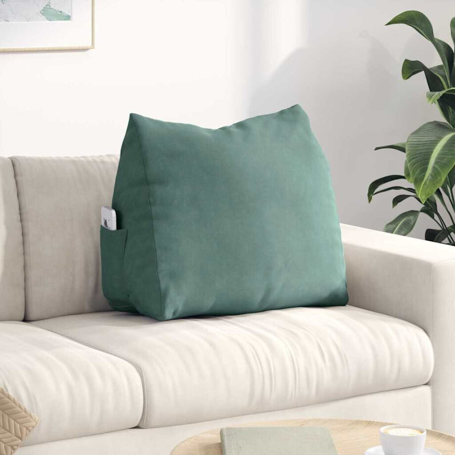 vidaXL Rugkussen Zeegroen 60 x 20 x 50 cm Katoen Stof vidaXL Rugkussen Zeegroen 60 x 20 x 50 cm Katoen Stof afbeelding 1