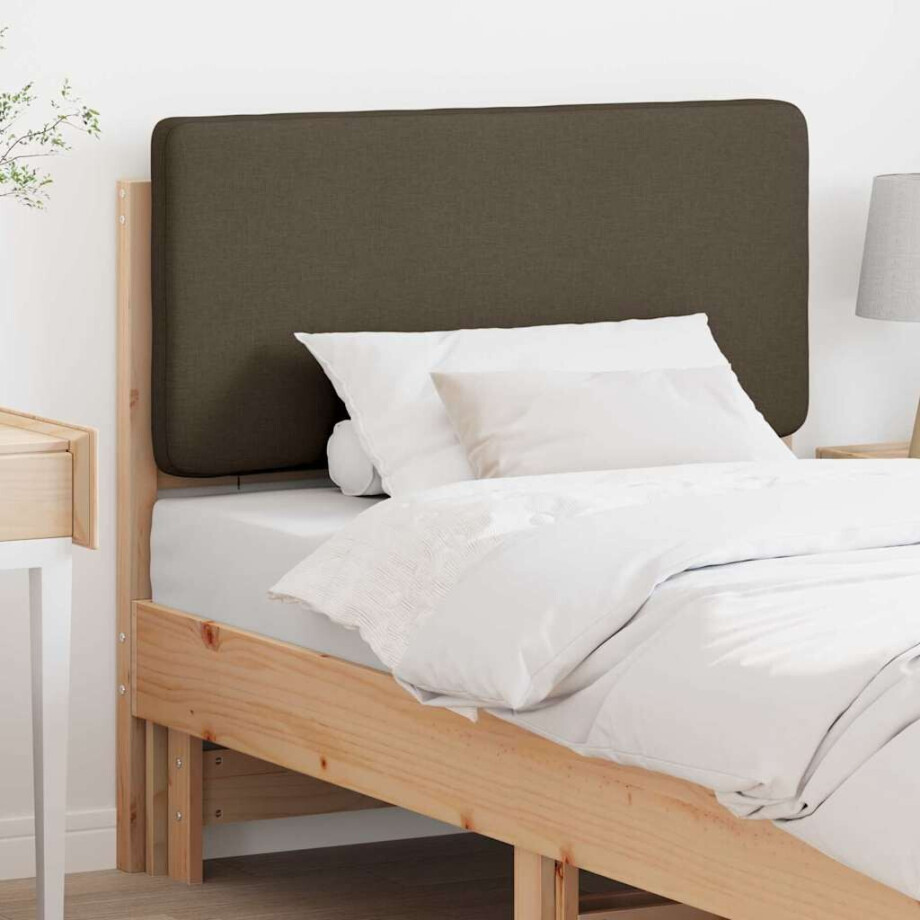 vidaXL Gestoffeerd hoofdbord Bruin en Taupe 80 cm Massief grenenhout afbeelding 1