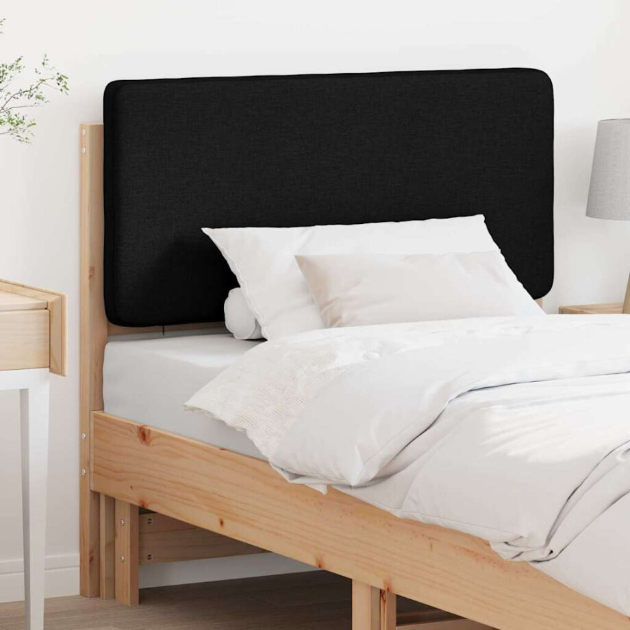 vidaXL Gestoffeerd hoofdbord Bruin en zwart 75 cm Massief grenenhout afbeelding 1