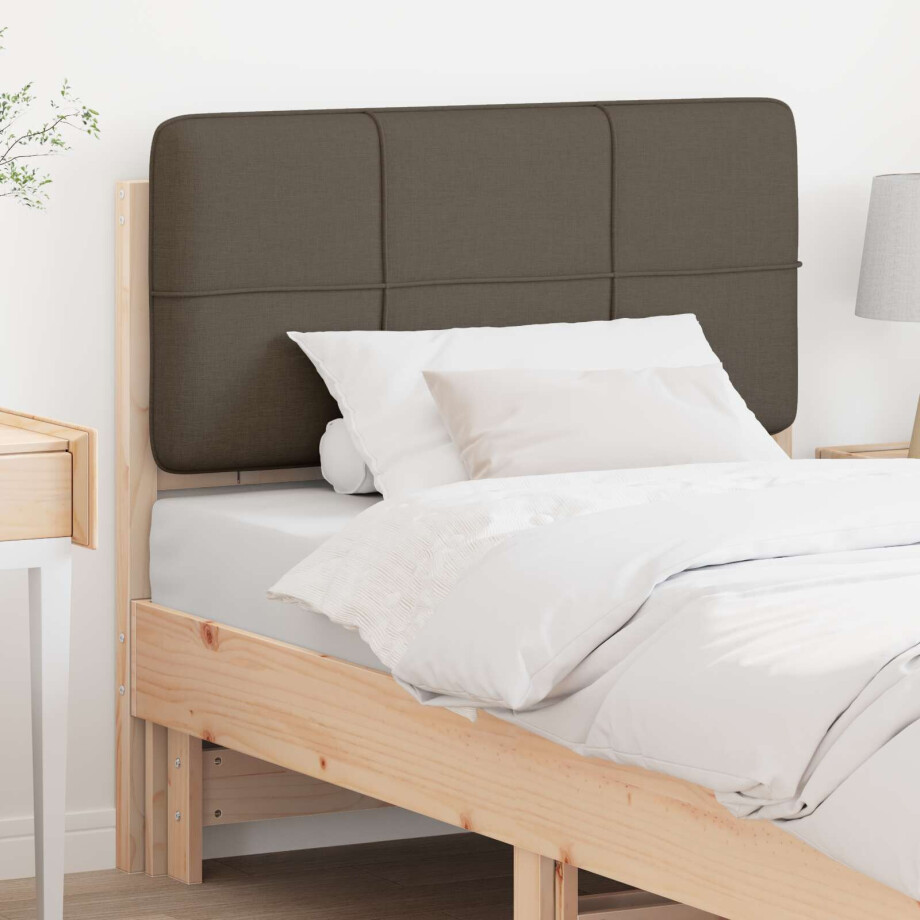 vidaXL Gestoffeerd hoofdbord Bruin en Taupe 80 cm Massief grenenhout afbeelding 1