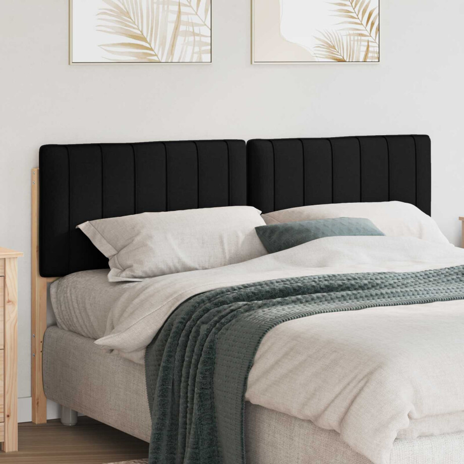 vidaXL Gestoffeerd hoofdbord Bruin en zwart 150 cm Massief grenenhout vidaXL Gestoffeerd hoofdbord Bruin en zwart 150 cm Massief grenenhout afbeelding 1