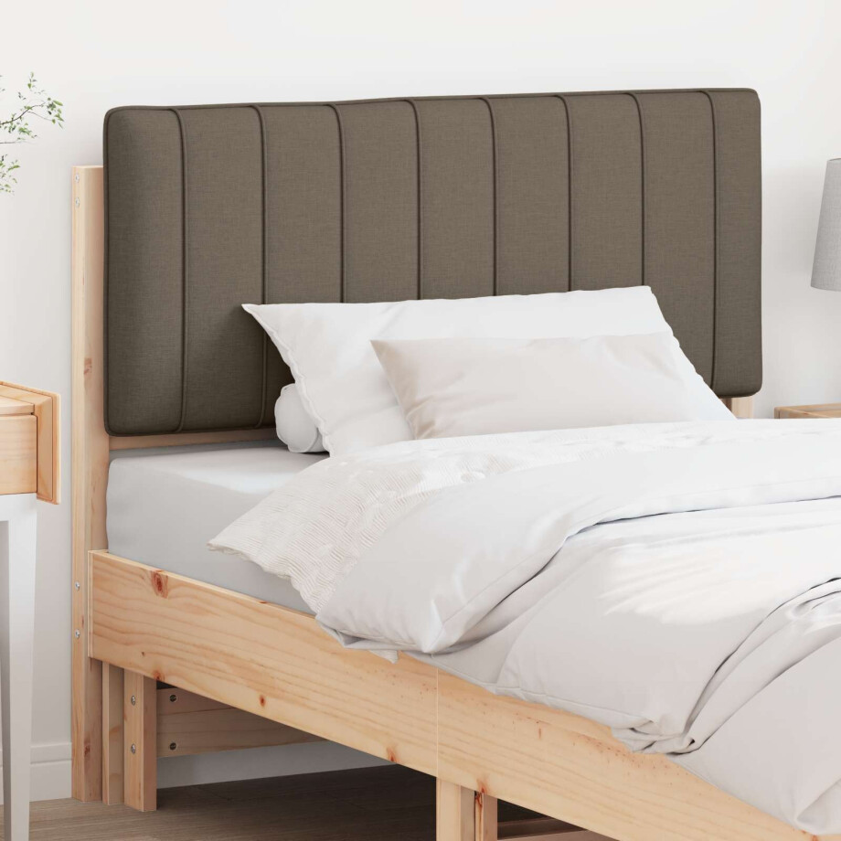 vidaXL Gestoffeerd hoofdbord Bruin en Taupe 100 cm Massief grenenhout vidaXL Gestoffeerd hoofdbord Bruin en Taupe 100 cm Massief grenenhout afbeelding 1