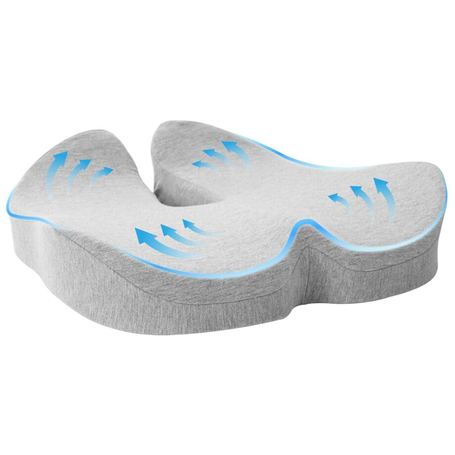 vidaXL Zitkussen Éénkleurig Lichtgrijs 50 x 43 x 10 cm Traagschuim afbeelding 1