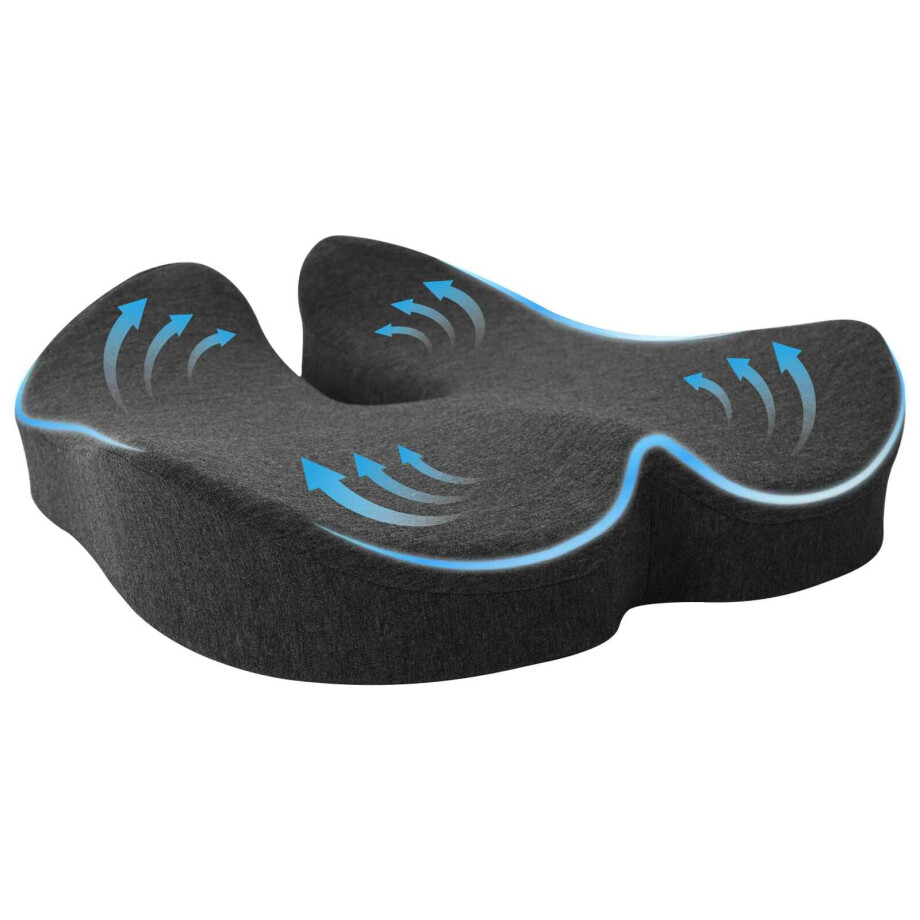 vidaXL Zitkussen Éénkleurig Donkergrijs 50 x 43 x 10 cm Traagschuim afbeelding 1