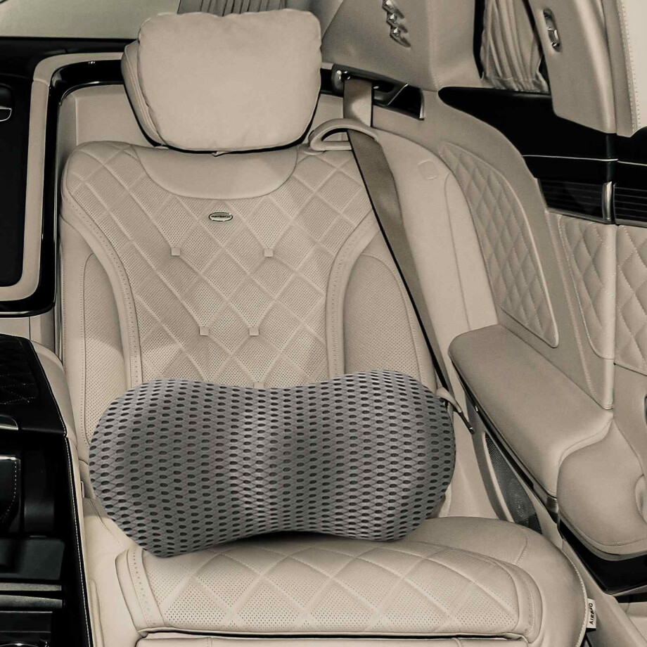 vidaXL Rugkussen Grijs Traagschuim 47,5 x 23 x 12 cm afbeelding 1