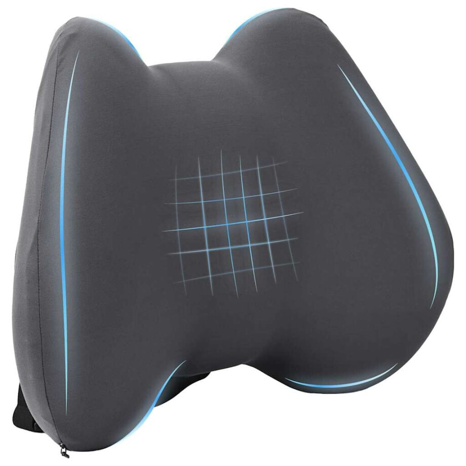 vidaXL Rugkussen Grijs Traagschuim 40 x 32 x 14 cm afbeelding 1