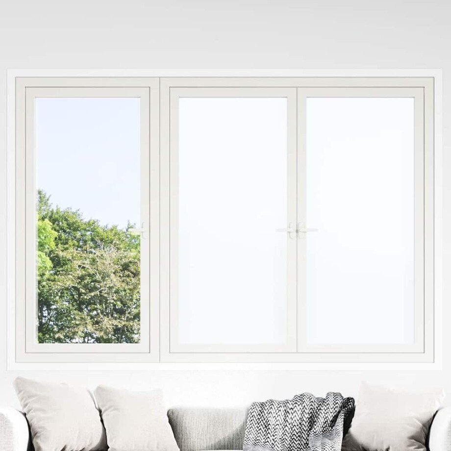 vidaXL Statisch raamfolie Frosted Wit 90 x 2000 cm PVC afbeelding 1