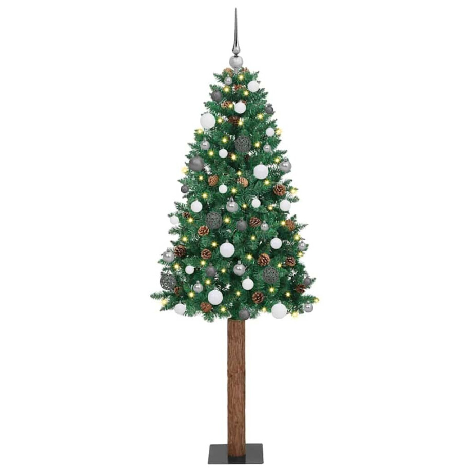 vidaXL Slanke Kerstboom Groen 77 x 77 x 210 cm PVC afbeelding 1