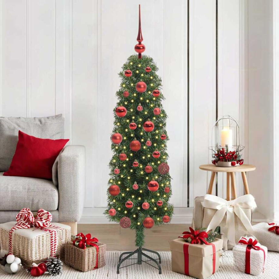 vidaXL Kunstkerstboom Groen 150 cm PVC en Staal en Kunststof vidaXL Kunstkerstboom Groen 150 cm PVC en Staal en Kunststof afbeelding 1