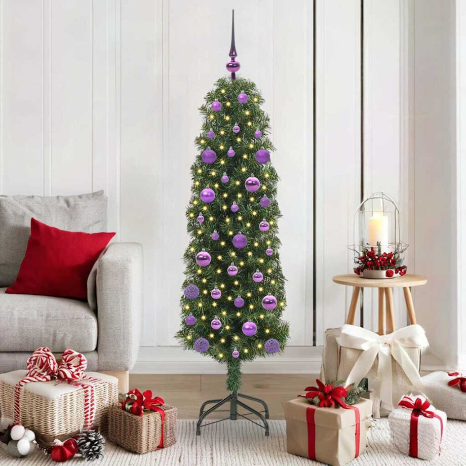 vidaXL Kunstkerstboom Groen 150 cm PVC en Staal en Kunststof vidaXL Kunstkerstboom Groen 150 cm PVC en Staal en Kunststof afbeelding 1