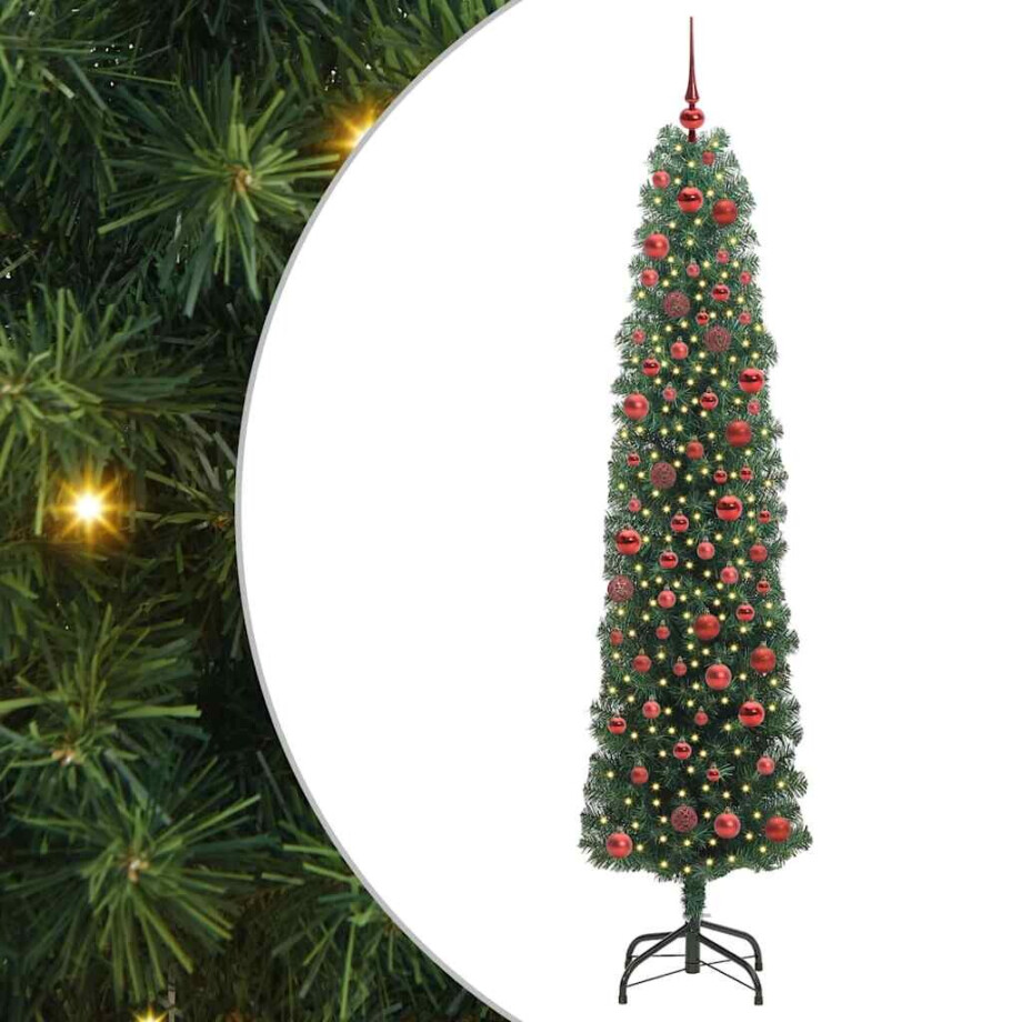 vidaXL Kunstkerstboom Groen 180 cm PVC en Staal en Kunststof afbeelding 1