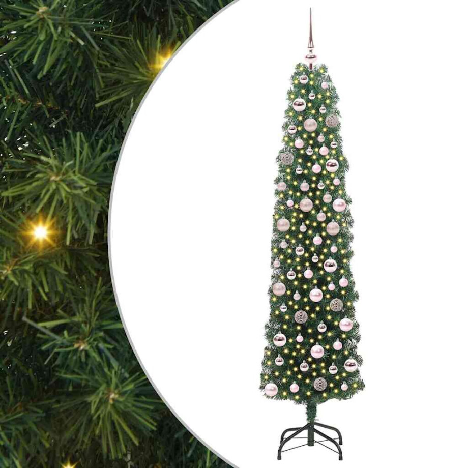 vidaXL Kunstkerstboom Groen 180 cm PVC en Staal en Kunststof afbeelding 1