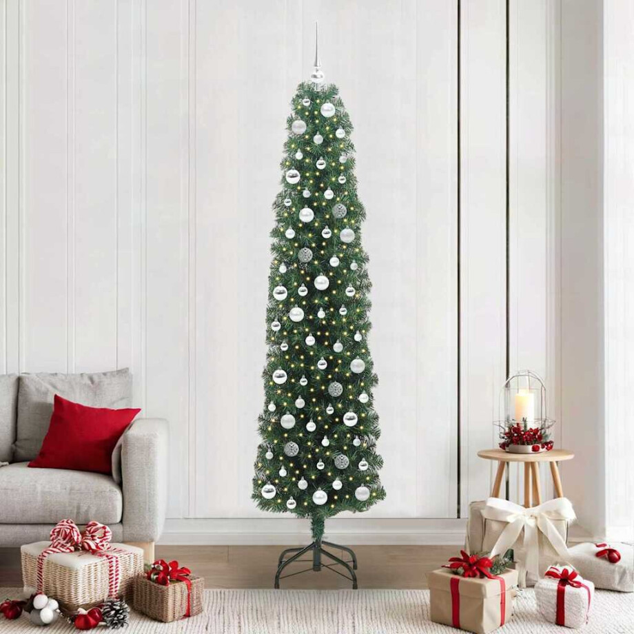vidaXL Kunstkerstboom Groen 210 cm PVC en Staal en Kunststof vidaXL Kunstkerstboom Groen 210 cm PVC en Staal en Kunststof afbeelding 1