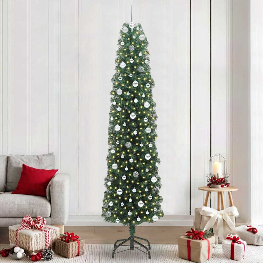 vidaXL Kunstkerstboom Groen 240 cm PVC en Staal en Kunststof vidaXL Kunstkerstboom Groen 240 cm PVC en Staal en Kunststof afbeelding 1