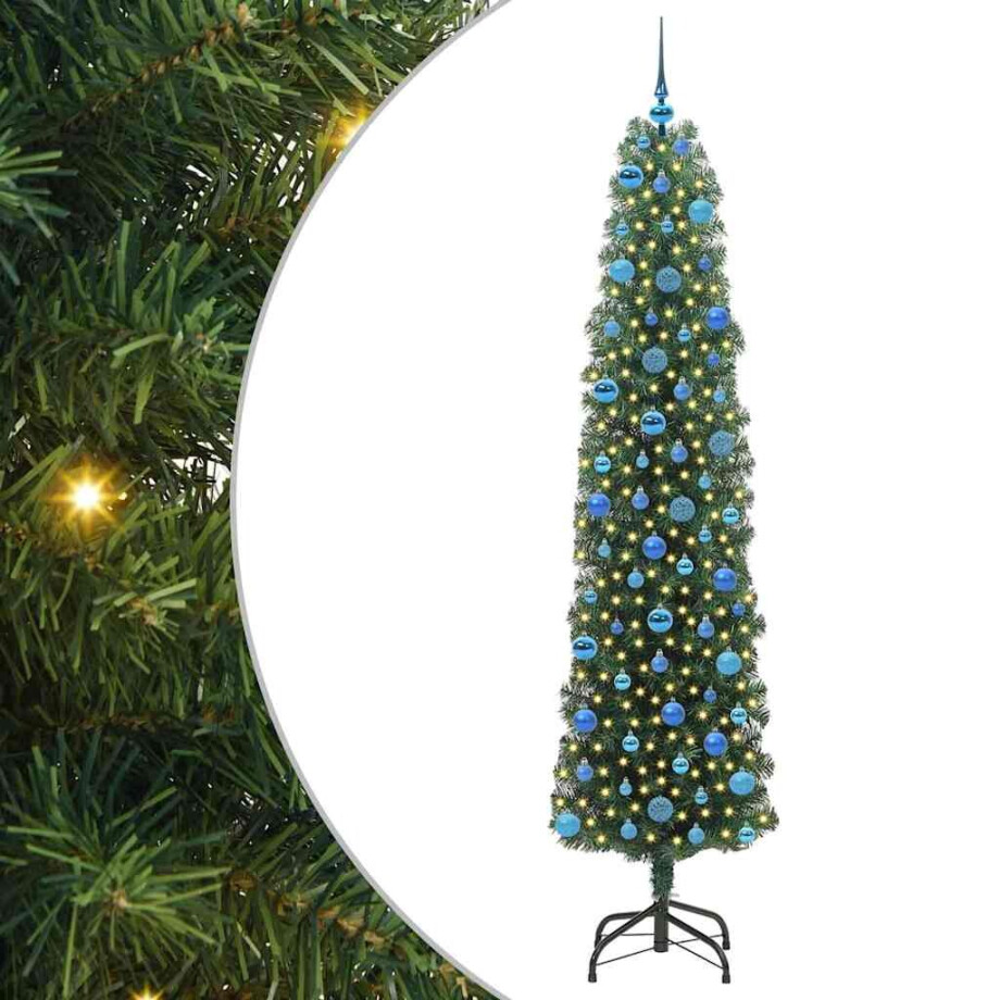 vidaXL Kunstkerstboom Groen 240 cm PVC en Staal en Kunststof vidaXL Kunstkerstboom Groen 240 cm PVC en Staal en Kunststof afbeelding 1