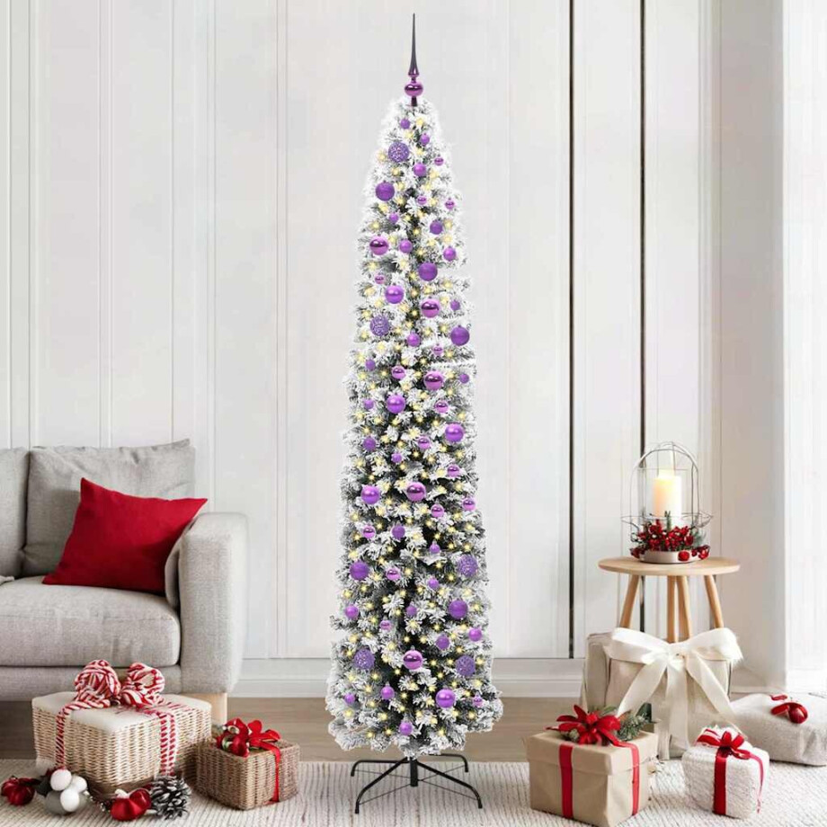 vidaXL Kunstkerstboom Groen 210 cm PVC en Staal en Kunststof afbeelding 1