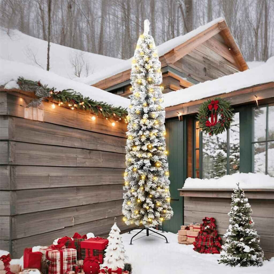 vidaXL Kunstkerstboom Groen 240 cm PVC en Staal en Kunststof afbeelding 1