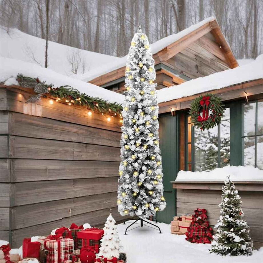 vidaXL Kunstkerstboom Groen 240 cm PVC en Staal en Kunststof afbeelding 1