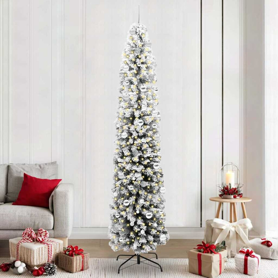 vidaXL Kunstkerstboom Groen 240 cm PVC en Staal en Kunststof afbeelding 1