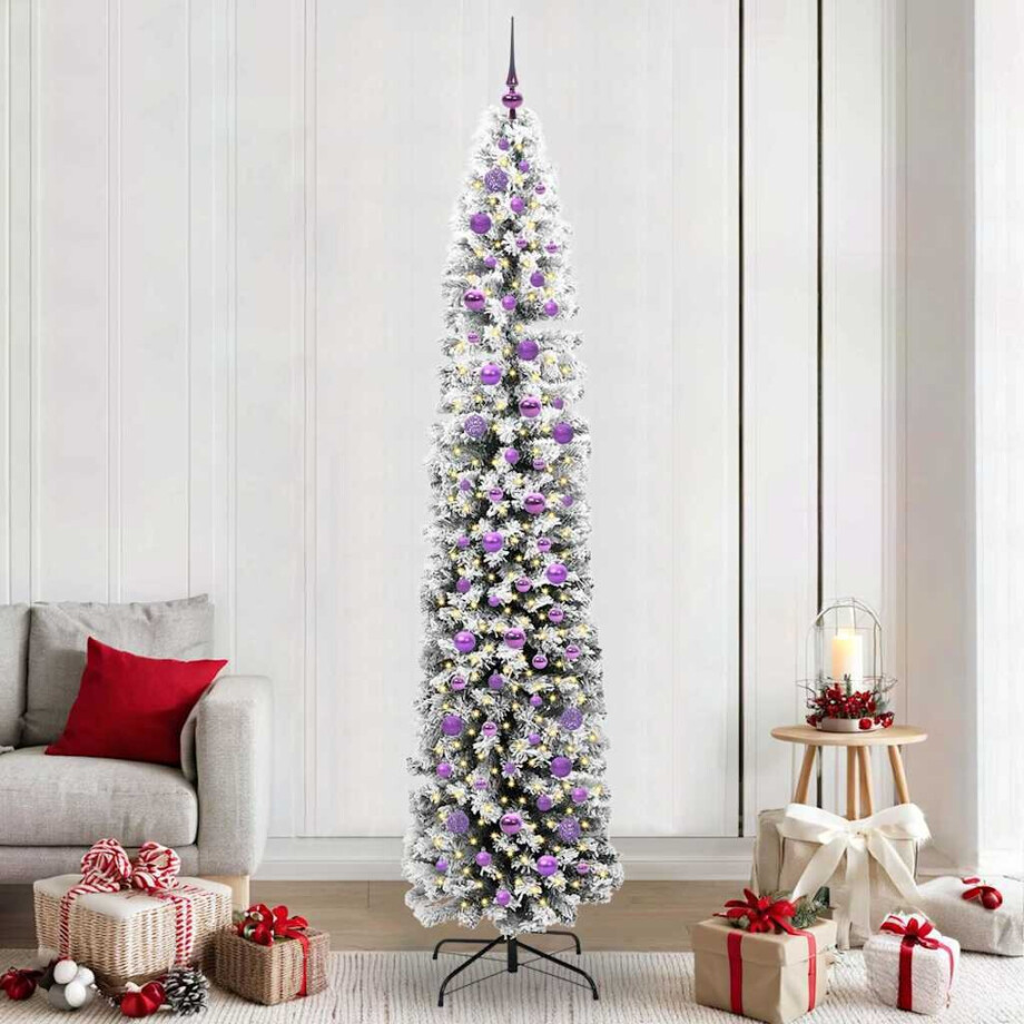 vidaXL Kunstkerstboom Groen 240 cm PVC en Staal en Kunststof afbeelding 1