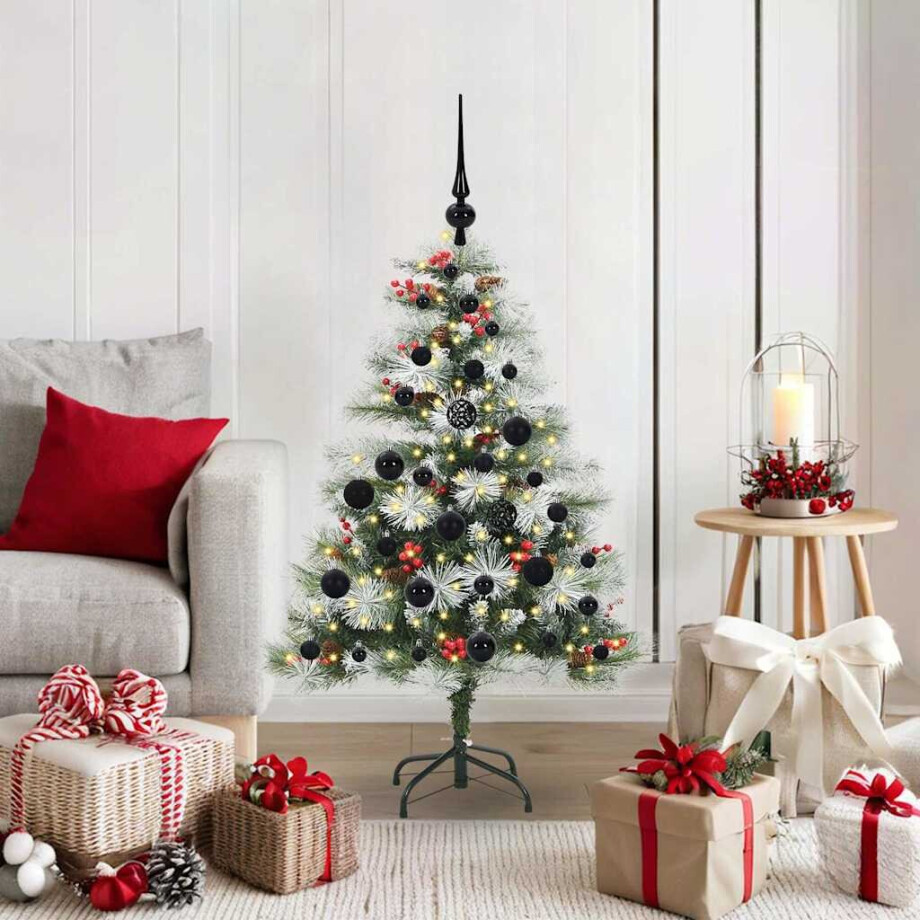 vidaXL Kunstkerstboom Groen en wit 120 cm PVC en Metaal en Plastic vidaXL Kunstkerstboom Groen en wit 120 cm PVC en Metaal en Plastic afbeelding 1