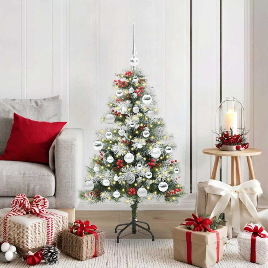 vidaXL Kunstkerstboom Groen en wit 120 cm PVC en Metaal en Plastic vidaXL Kunstkerstboom Groen en wit 120 cm PVC en Metaal en Plastic afbeelding 1