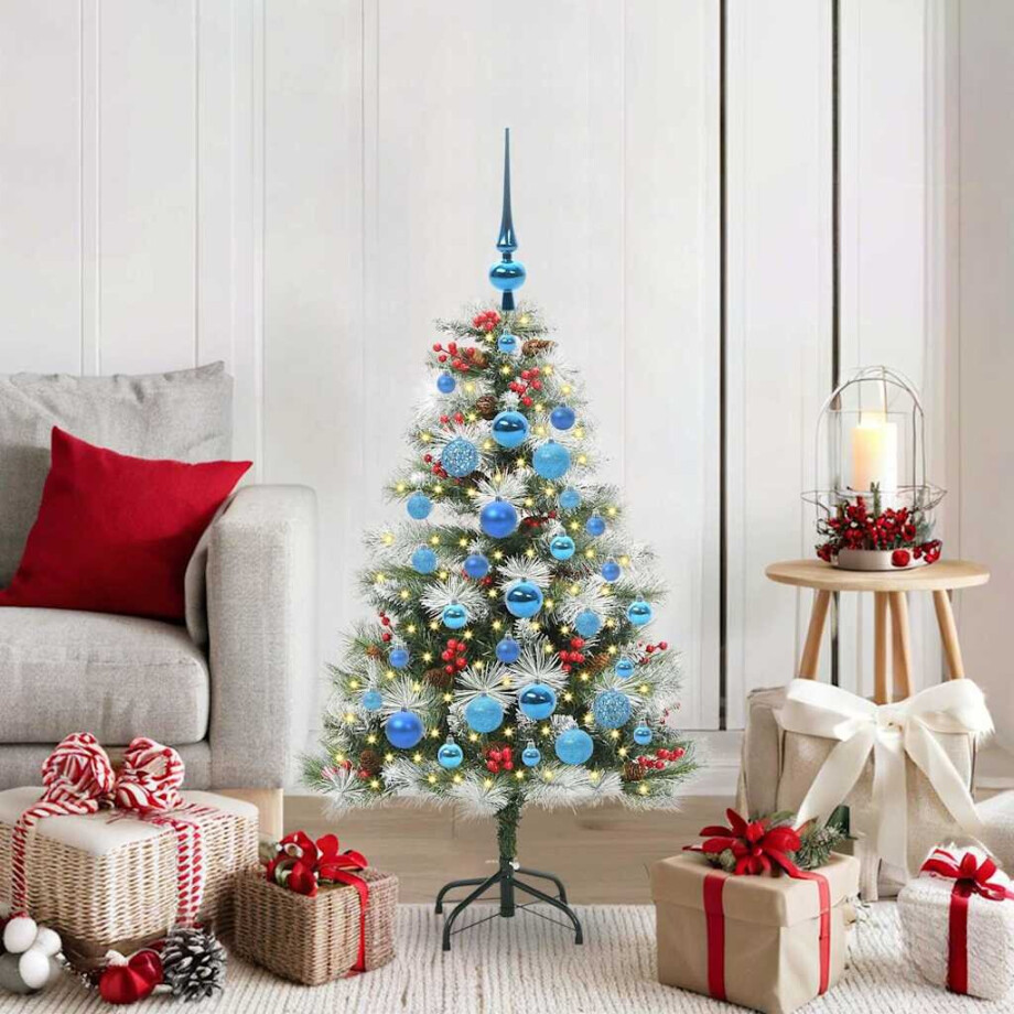 vidaXL Kunstkerstboom Groen en wit 120 cm PVC en Metaal en Plastic vidaXL Kunstkerstboom Groen en wit 120 cm PVC en Metaal en Plastic afbeelding 1