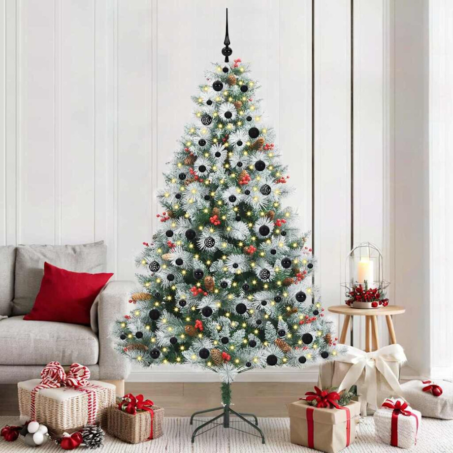 vidaXL Kunstkerstboom Groen en wit 210 cm PVC en Metaal en Plastic vidaXL Kunstkerstboom Groen en wit 210 cm PVC en Metaal en Plastic afbeelding 1