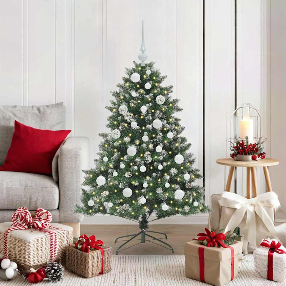 vidaXL Kunstkerstboom met 150 LED Groen 120 cm PVC en Plastic en Staal afbeelding 1