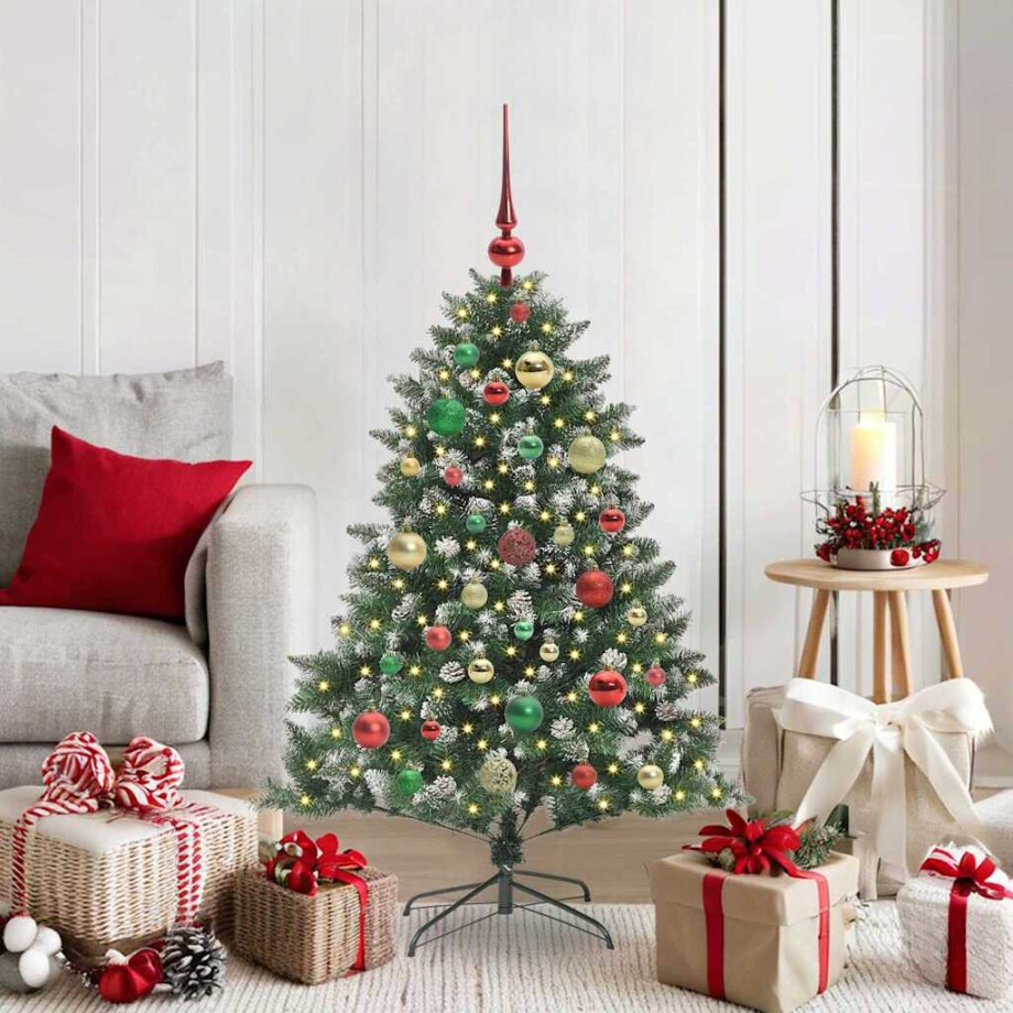 vidaXL Kunstkerstboom Groen 85 x 85 x 120 cm PVC en Plastic en Staal afbeelding 1