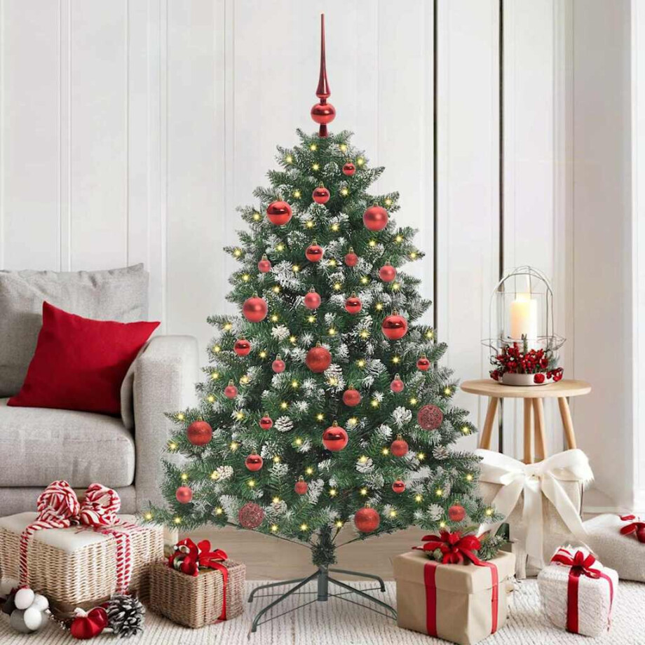 vidaXL Kunstkerstboom Groen 105 x 105 x 150 cm PVC en Plastic en Staal vidaXL Kunstkerstboom Groen 105 x 105 x 150 cm PVC en Plastic en Staal afbeelding 1