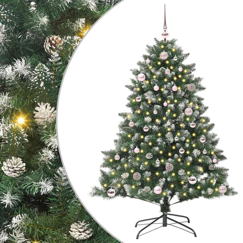 vidaXL Kunstkerstboom met 150 LED Groen 150 cm PVC en Plastic en Staal afbeelding 1
