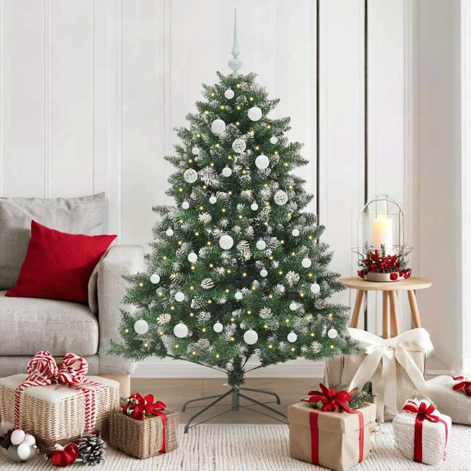 vidaXL Kunstkerstboom met 150 LED Groen 150 cm PVC en Plastic en Staal afbeelding 1