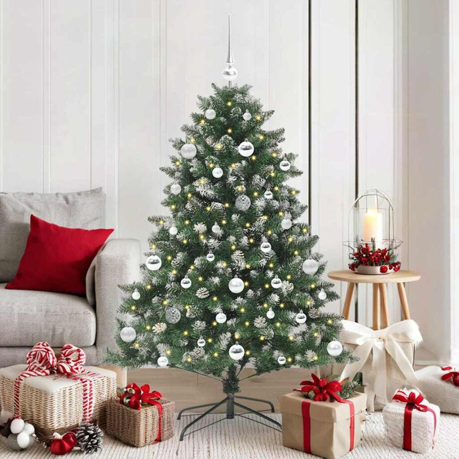 vidaXL Kunstkerstboom met 150 LED Groen 150 cm PVC en Plastic en Staal afbeelding 1
