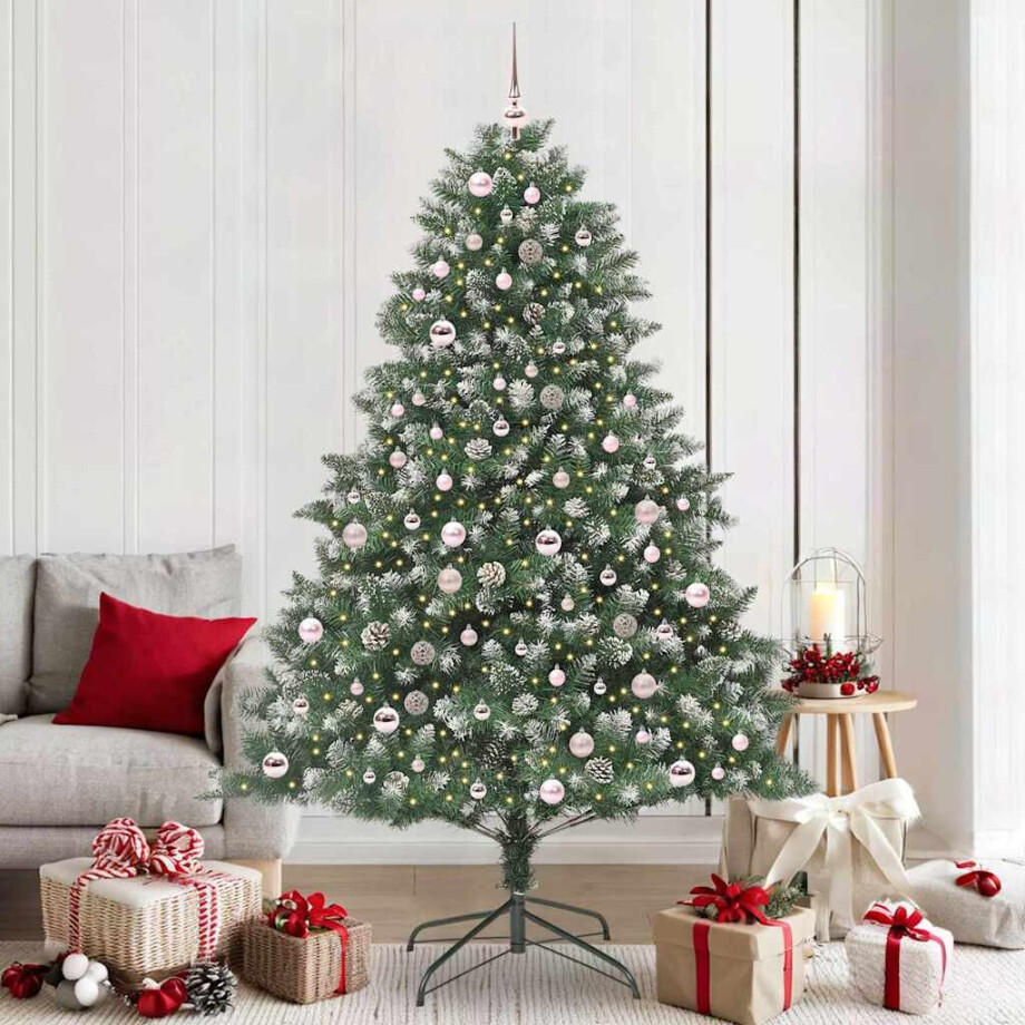 vidaXL Kunstkerstboom met 300 LED Groen 210 cm PVC en Plastic en Staal afbeelding 1