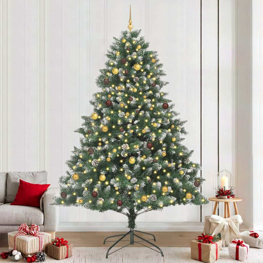 vidaXL Kunstkerstboom met 300 LED Groen 240 cm PVC en Plastic en Staal vidaXL Kunstkerstboom met 300 LED Groen 240 cm PVC en Plastic en Staal afbeelding 1