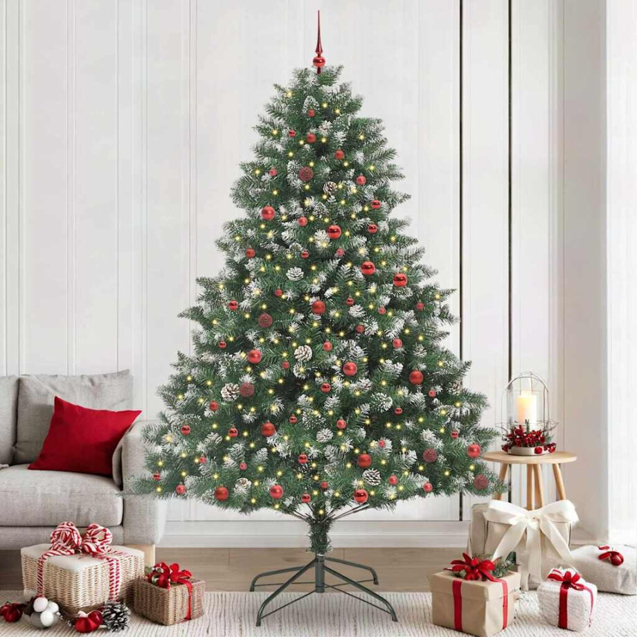 vidaXL Kunstkerstboom Groen 160 x 160 x 240 cm PVC en Plastic en Staal afbeelding 1