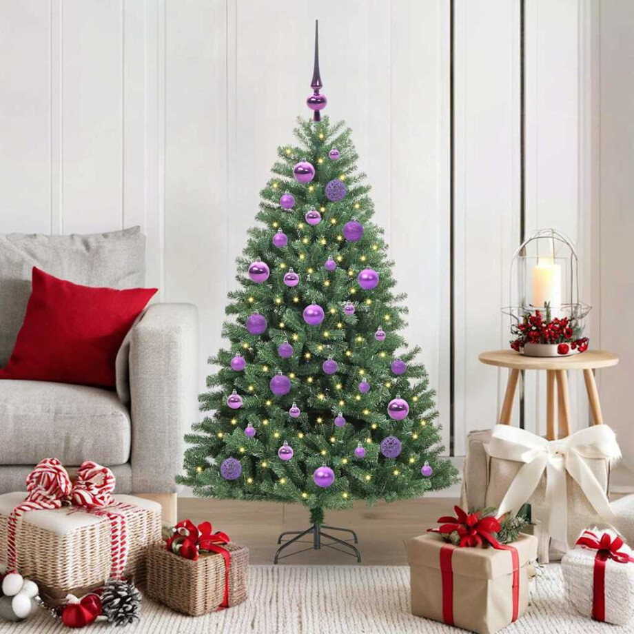 vidaXL Kunstmatige Inklapbare Kerstboom Groen 120 cm PVC en Metaal afbeelding 1